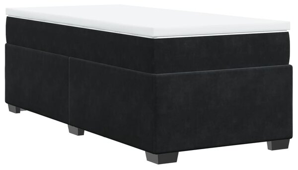 Box spring krevet s madracem crni 80 x 200 cm baršunasti - Crna / 80 x 200 cm