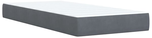 Box spring krevet s madracem tamnosivi 80 x 200 cm baršunasti - Siva / 80 x 200 cm