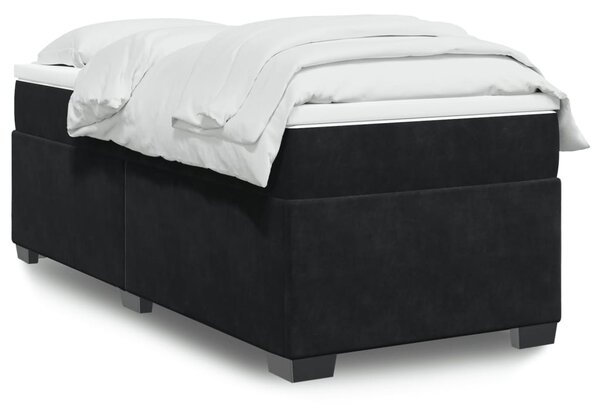 Box spring krevet s madracem crni 80 x 200 cm baršunasti - Crna / 80 x 200 cm