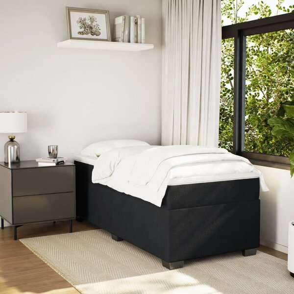 Box spring krevet s madracem crni 80 x 200 cm baršunasti - Crna / 80 x 200 cm