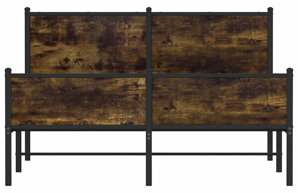 Metalni okvir kreveta bez madraca boja hrasta 140x190 cm - Smeđa / 140 x 190 cm