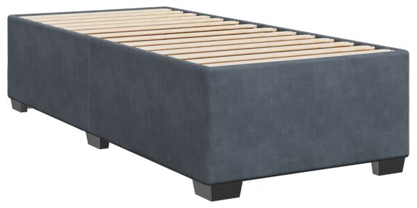 Box spring krevet s madracem tamnosivi 80 x 200 cm baršunasti - Siva / 80 x 200 cm