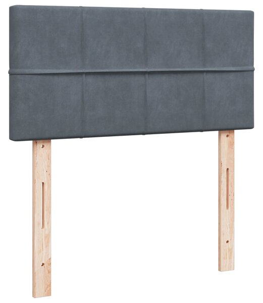 Box spring krevet s madracem tamnosivi 80 x 200 cm baršunasti - Siva / 80 x 200 cm