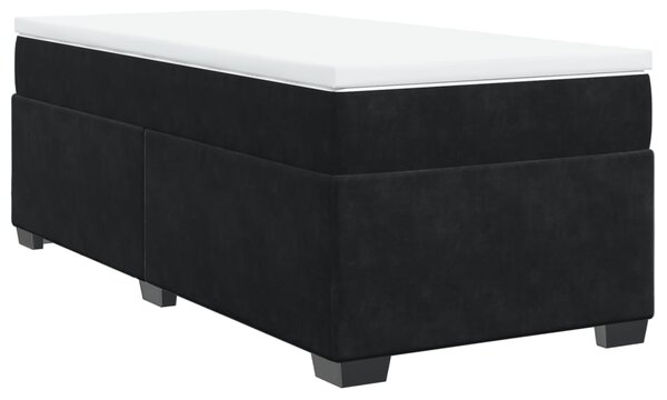 Box spring krevet s madracem crni 80 x 200 cm baršunasti - Crna / 80 x 200 cm