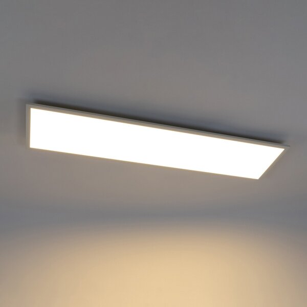 Lindby LED panel Luay, 120 x 30 cm, CCT, daljinski upravljač, prigušivač, prigušiva, Bijela, Kuhinja, Plastika