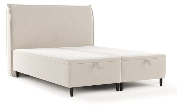 Bež tapecirani bračni krevet s prostorom za odlaganje 160x200 cm Pearl – Maison de Rêve