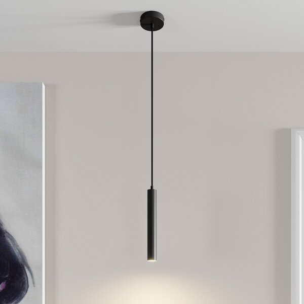 Arcchio LED visilica Franka, 1 žarulja, Ø 4 cm, crna, Crno, Dnevni boravak/blagovaonica, Metal