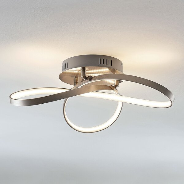 Lindby LED stropna lampa Saliha modernog oblika, prigušiva, Metalik, Dnevni boravak/blagovaonica, Aluminij