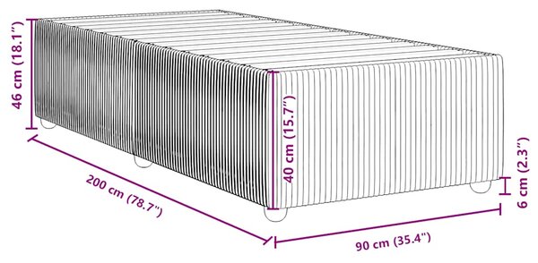 Okvir kreveta bez madraca svjetlosivi 90x200 cm od tkanine - Siva / 90 x 200 cm