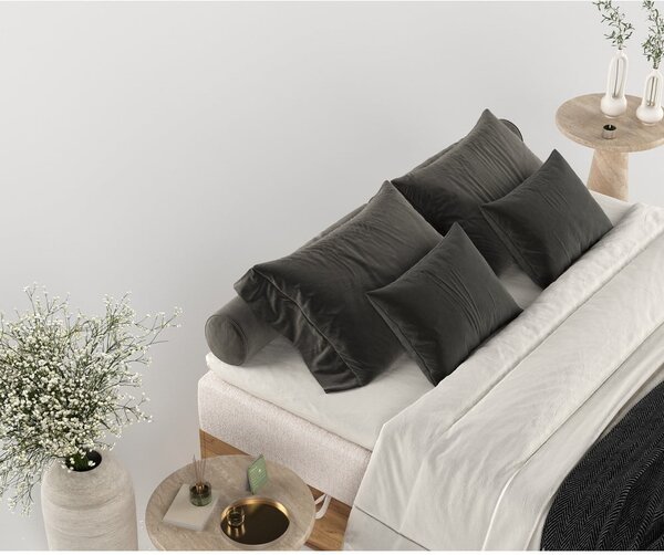 Bež/u prirodnoj boji boxspring krevet s prostorom za pohranu 160x200 cm Faro – Maison de Rêve