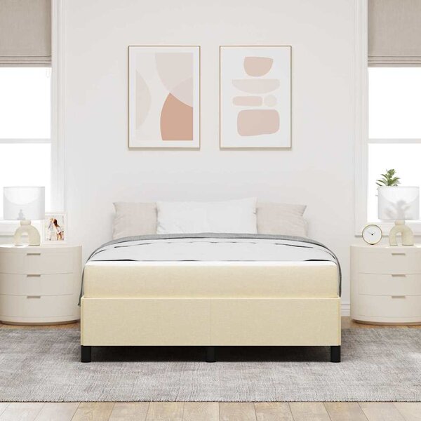 Krevet s opruga kutije Krema 160 x 200 cm tkanina - Krem / 160 x 200 cm