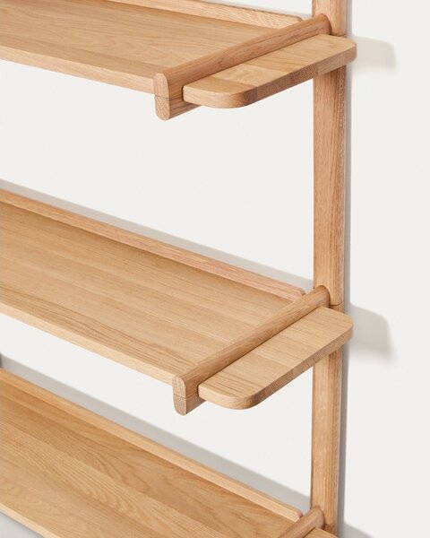Modularni sustav polica od punog hrasta u prirodnoj boji 110x202 cm Sitra – Kave Home