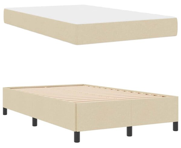 Krevet s opruga kutije Krema 120 x 190 cm tkanina - Krem / 120 x 190 cm