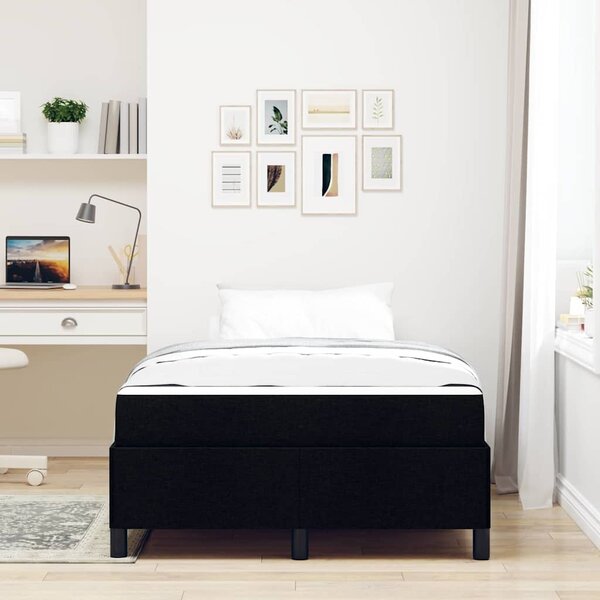 Krevet s opruga kutije Crna 120 x 190 cm tkanina - Crna / 120 x 190 cm