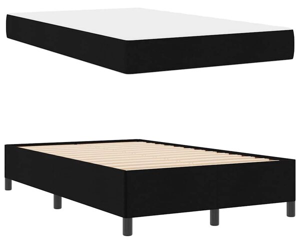 Krevet s opruga kutije Crna 120 x 190 cm tkanina - Crna / 120 x 190 cm