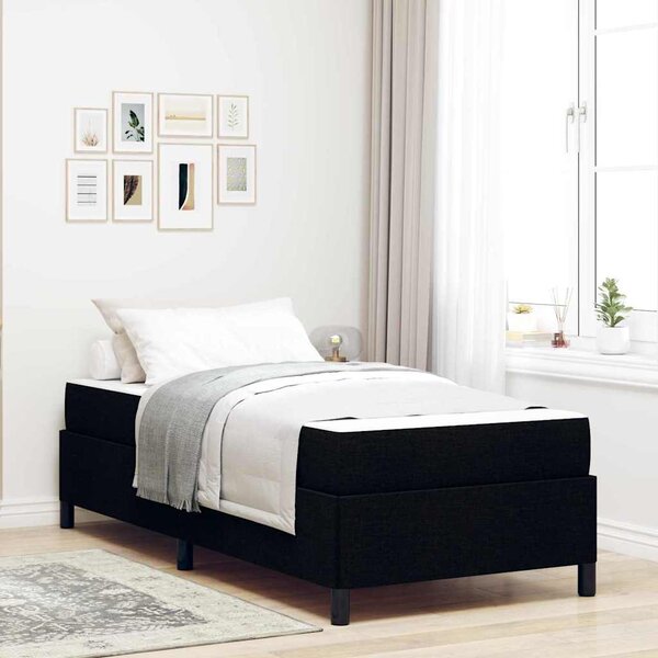 Krevet s opruga kutije Crna 90 x 200 cm tkanina - Crna / 90 x 200 cm