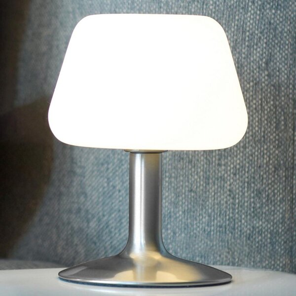 Paul Neuhaus stolna lampa Till, čelična boja, staklo, prigušivanje, prigušiva, Bijela, Dnevni boravak/blagovaonica, Metal