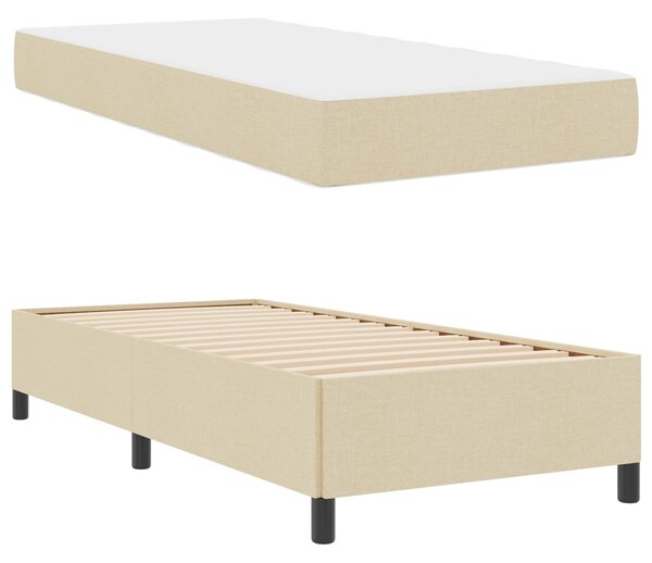 Krevet s opruga kutije Krema 80 x 200 cm tkanina - Krem / 80 x 200 cm
