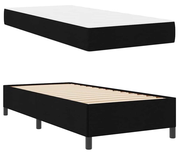 Krevet s opruga kutije Crna 90 x 200 cm tkanina - Crna / 90 x 200 cm