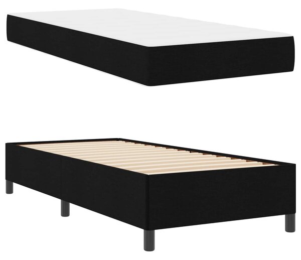 Krevet s opruga kutije Crna 90 x 200 cm tkanina - Crna / 90 x 200 cm