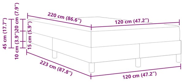 Krevet s opruga kutije Ružičasta 120 x 220 cm tkanina - Ružičasta / 120 x 220 cm