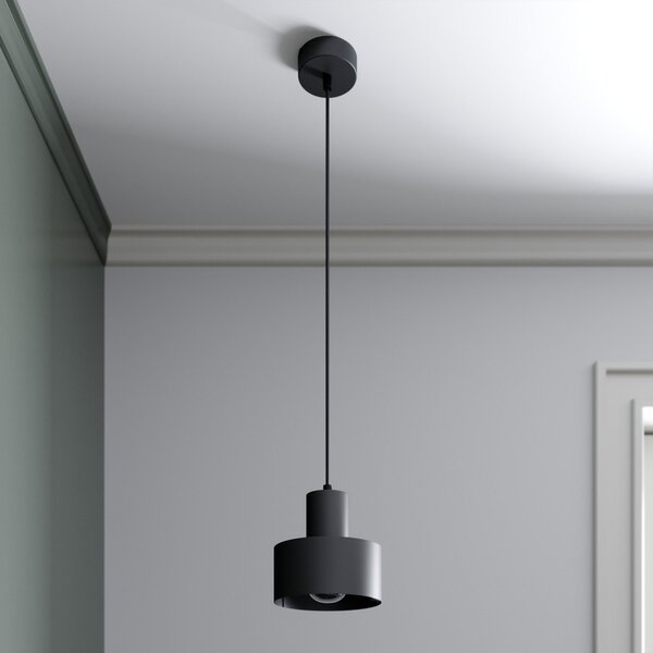 SIGMA Viseća svjetiljka Rif od metala, crna, Ø 15 cm, prigušiva, Crno, Dnevni boravak/blagovaonica, Metal