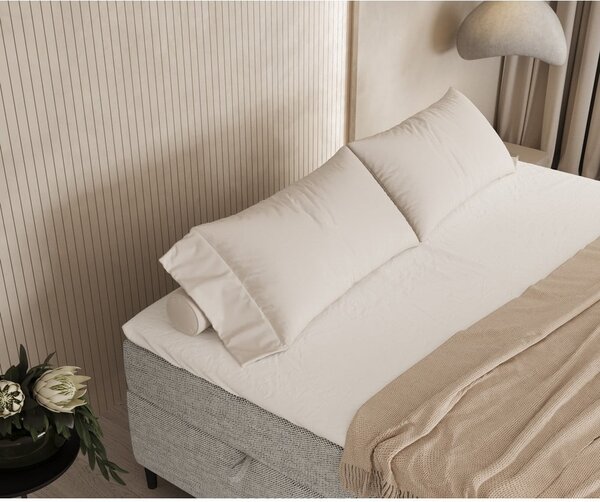 Svijetlo sivi boxspring krevet s prostorom za pohranu 200x200 cm Araya – Maison de Rêve