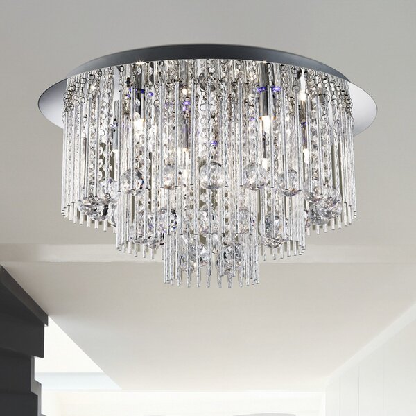 Searchlight Stropna lampa Beatrix Crystal s daljinskim upravljačem, Metalik, Dnevni boravak/blagovaonica, Metal