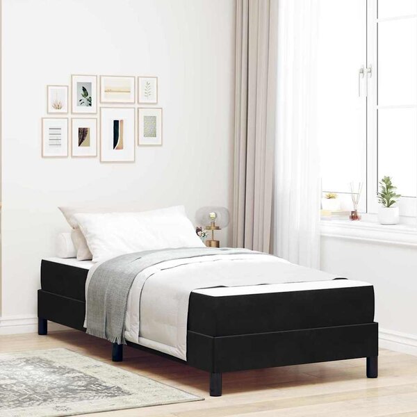 Krevet s opruga kutije s madracem Crna 80 x 220 cm tkanina - Crna / 80 x 220 cm