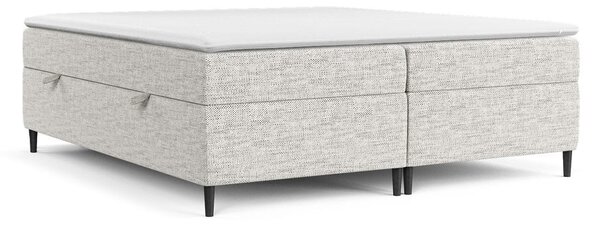Svijetlo sivi boxspring krevet s prostorom za pohranu 200x200 cm Araya – Maison de Rêve