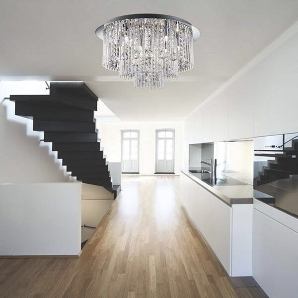 Searchlight Stropna lampa Beatrix Crystal s daljinskim upravljačem, Metalik, Dnevni boravak/blagovaonica, Metal