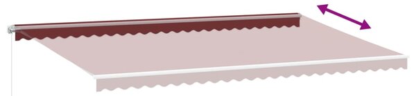 Tenda na ručno uvlačenje s LED bordo 600 x 350 cm - Crvena / 600 x 350 cm