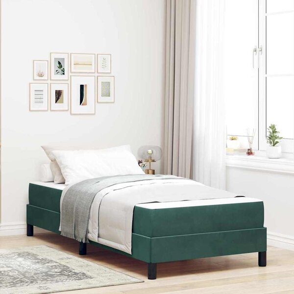 Krevet s opruga kutije Tamnozelena 80 x 220 cm tkanina - Zelena / 80 x 220 cm