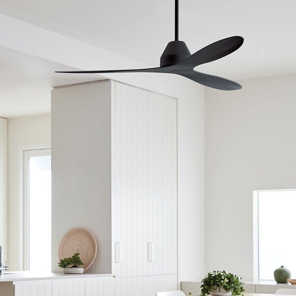 Beacon Lighting Stropni ventilator Whitehaven, crni, tihi, Ø 142 cm, Crno, Dnevni boravak/blagovaonica, Plastika