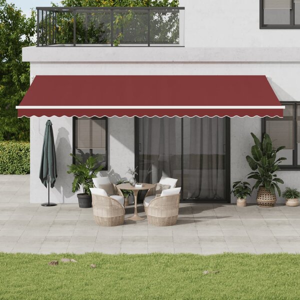 Tenda na ručno uvlačenje s LED bordo 600 x 350 cm - Crvena / 600 x 350 cm