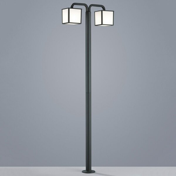 Trio Lighting Cubango LED jarbolno svjetlo s dva kockasta sjenila, Crno, Metal