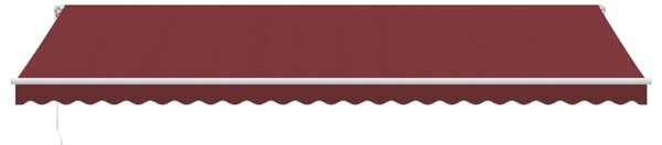 Tenda na ručno uvlačenje s LED bordo 600 x 350 cm - Crvena / 600 x 350 cm