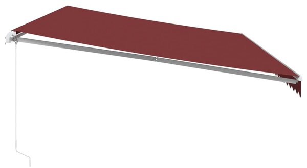 Tenda na ručno uvlačenje s LED bordo 600 x 350 cm - Crvena / 600 x 350 cm