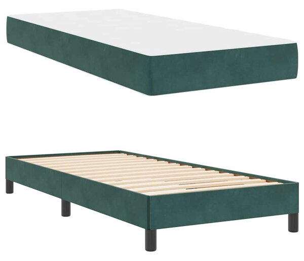 Krevet s opruga kutije Tamnozelena 80 x 220 cm tkanina - Zelena / 80 x 220 cm