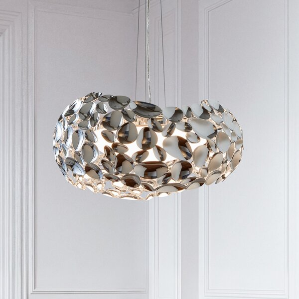 Schuller Valencia Narisa LED viseća svjetiljka Ø 46 cm krom, Metalik, Dnevni boravak/blagovaonica, Metal