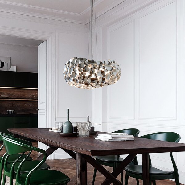 Schuller Valencia Narisa LED viseća svjetiljka Ø 46 cm krom, Metalik, Dnevni boravak/blagovaonica, Metal