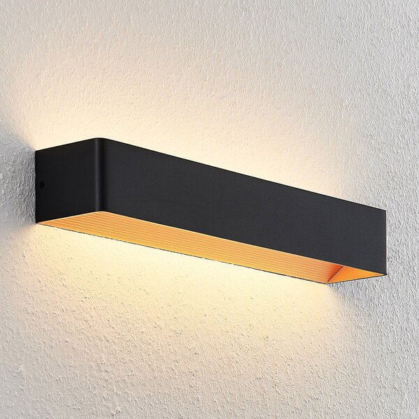 Arcchio LED zidna lampa Karam, 53 cm, crna, metalna, gore/dolje, prigušiva, Crno, Dnevni boravak/blagovaonica, Aluminij