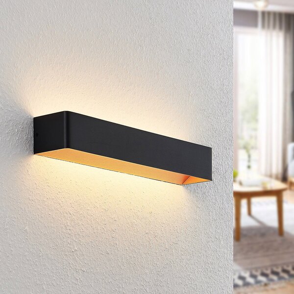 Arcchio LED zidna lampa Karam, 53 cm, crna, metalna, gore/dolje, prigušiva, Crno, Dnevni boravak/blagovaonica, Aluminij