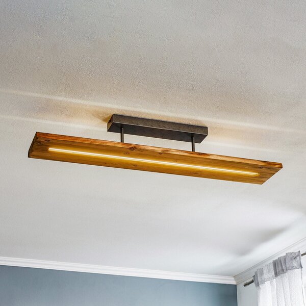 Trio Lighting Brad LED stropna svjetiljka od drva, prigušiva, Drvo, Dnevni boravak/blagovaonica, Drvo