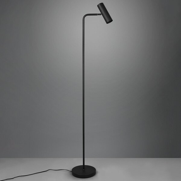 Trio Lighting Podna lampa Marley, crna, visina 151 cm, metal, Crno, Dnevni boravak/blagovaonica, Metal, Stalak kišobran