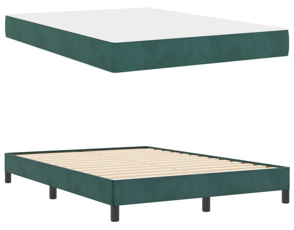 Krevet s opruga kutije Tamnozelena 140 x 190 cm tkanina - Zelena / 140 x 190 cm