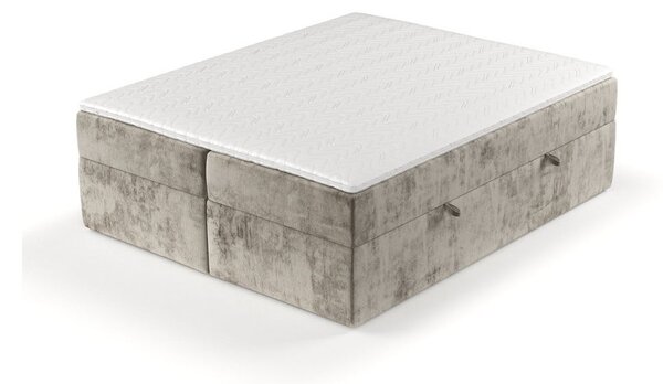 Svjetlo smeđi boxspring krevet s prostorom za odlaganje 180x200 cm Yoko – Maison de Rêve