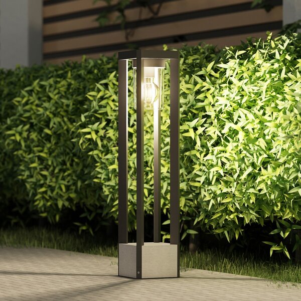 Lucande staza Kalisa, E27, IP44, 70 cm, siva, metal, prigušiva, Sivo, Aluminij