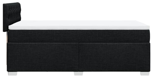 Krevet s oprugama i madracem crni 90x200 cm od tkanine - Crna / 90 x 200 cm