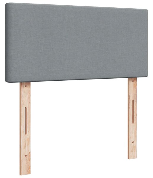 Okvir kreveta s oprugama i madrac svjetlosivi 90x200cm tkanina - Siva / 90 x 200 cm